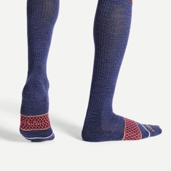 BOMBAS MERINO WOOL BLEND EVERYDAY COMPRESSION SOCKS BALTIC BLUE KNEE HIGH W S - Picture 3 of 7